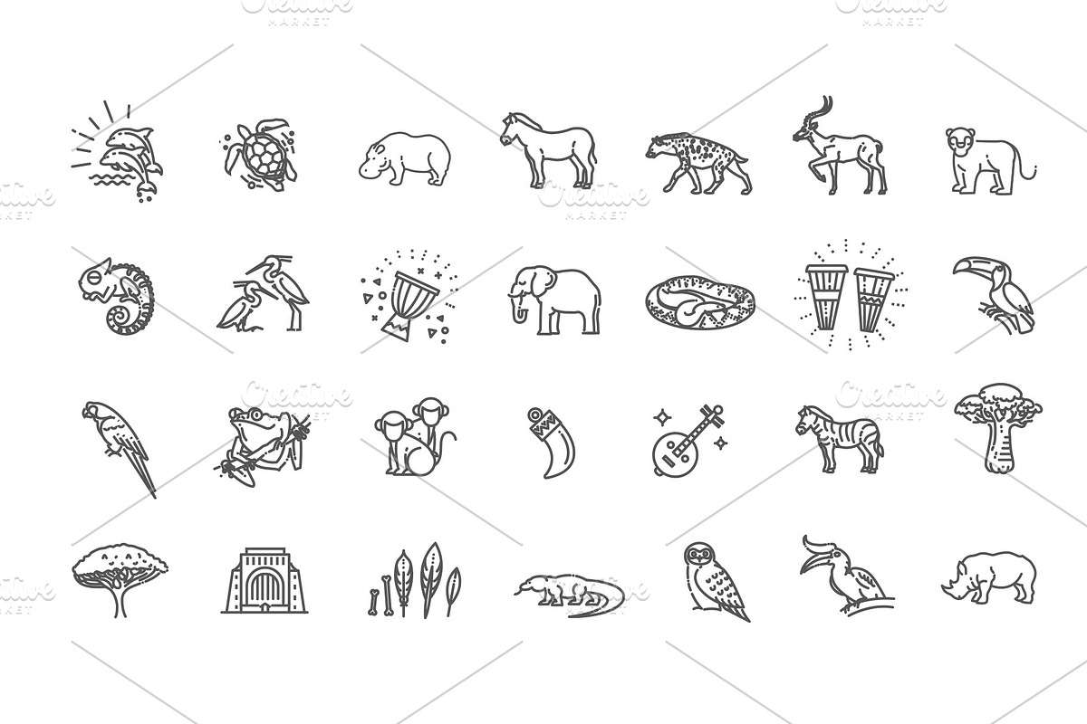 Africa Jungle Ethnic Culture Vector, an Animal Illustration by Tettygreen (Photo 3 of 4)