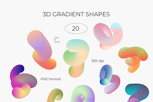 3D Gradient ABSTRACT SHAPES