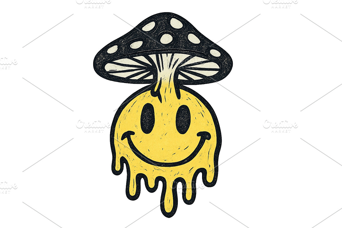 Smiling yellow face with melting, an Illustration by ZinetroN
