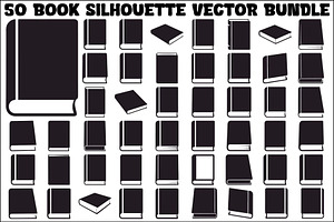 Book Silhouette Vector Bundle, an Illustration by Gaye Art