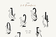 Line Art Cute Geese & Florals, an Animal Illustration by Jenteva Art (Thumbnail 10 of 16)