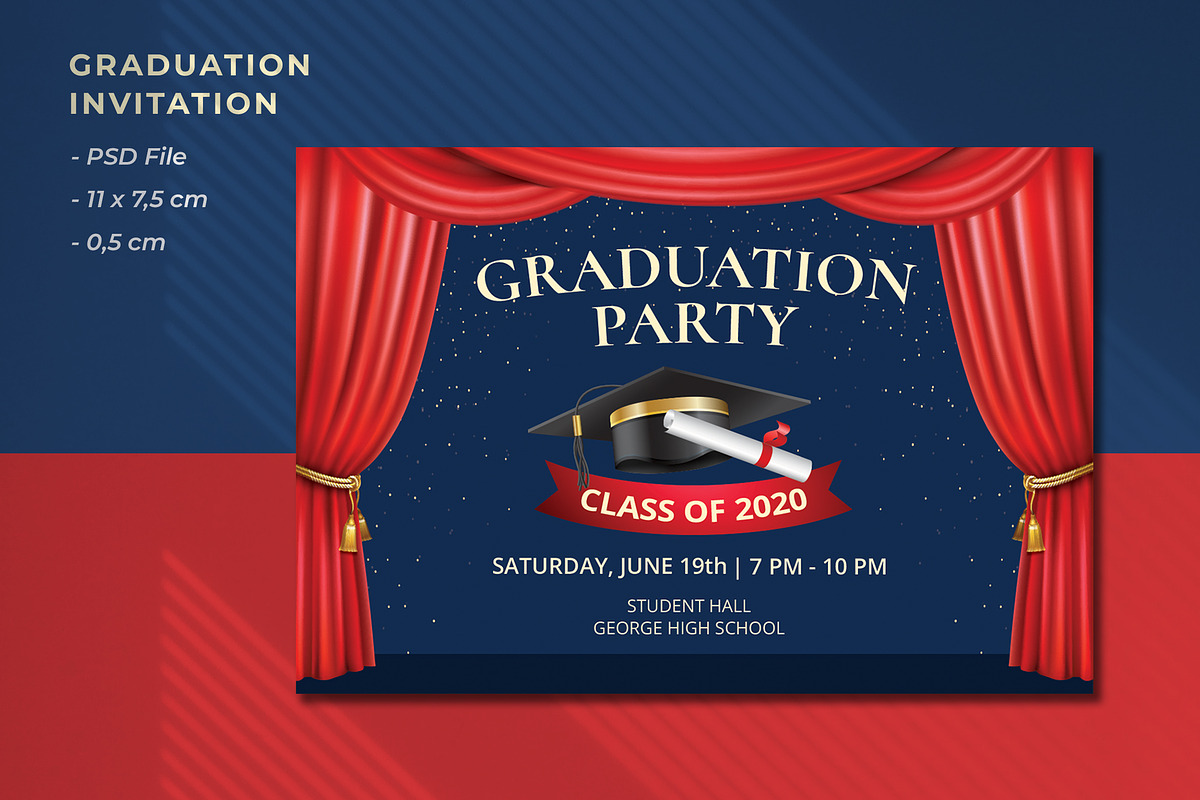Class Graduation Invitation, an Invitation Template by AQR Studio (Photo 1 of 2)