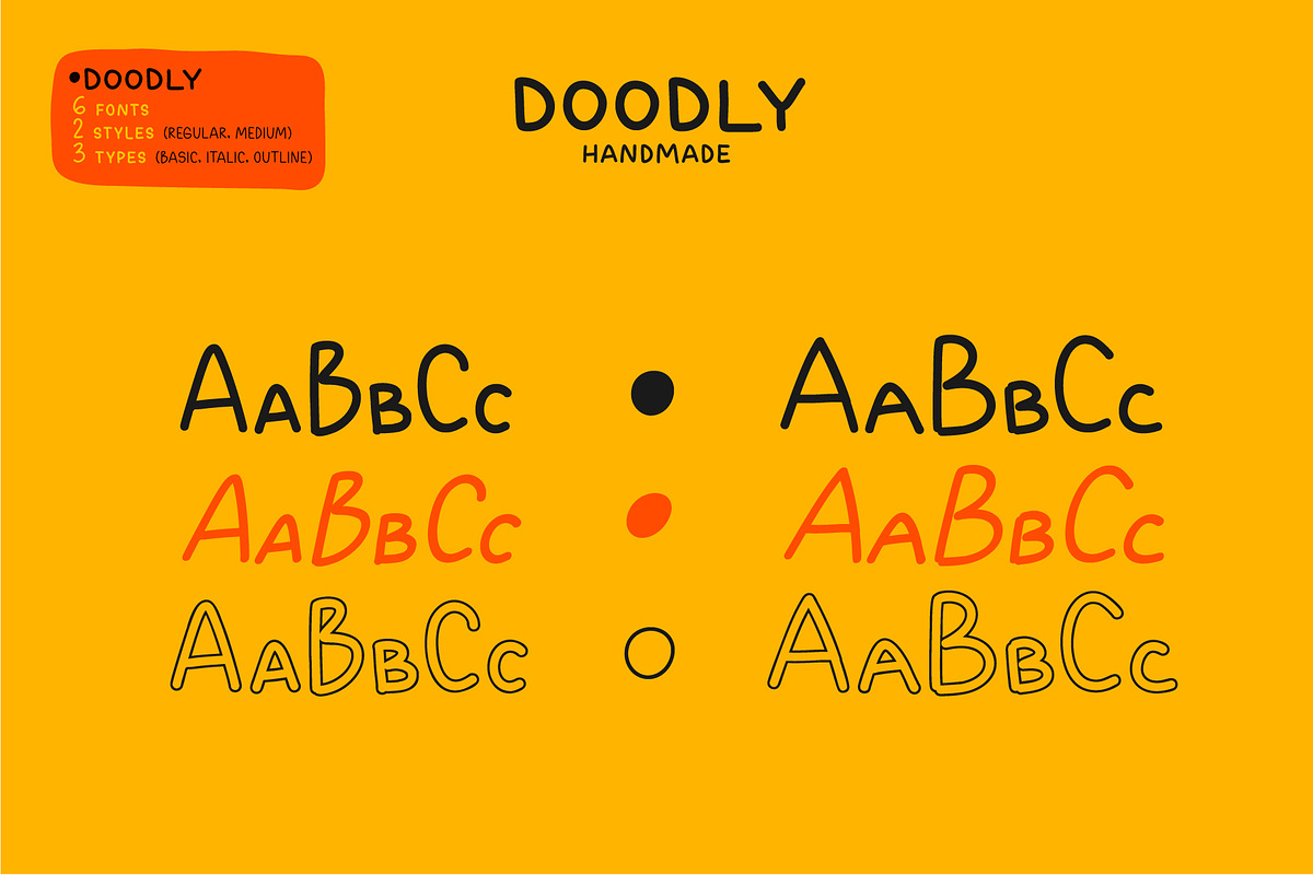 Doodly. Handwritten font family preview 6