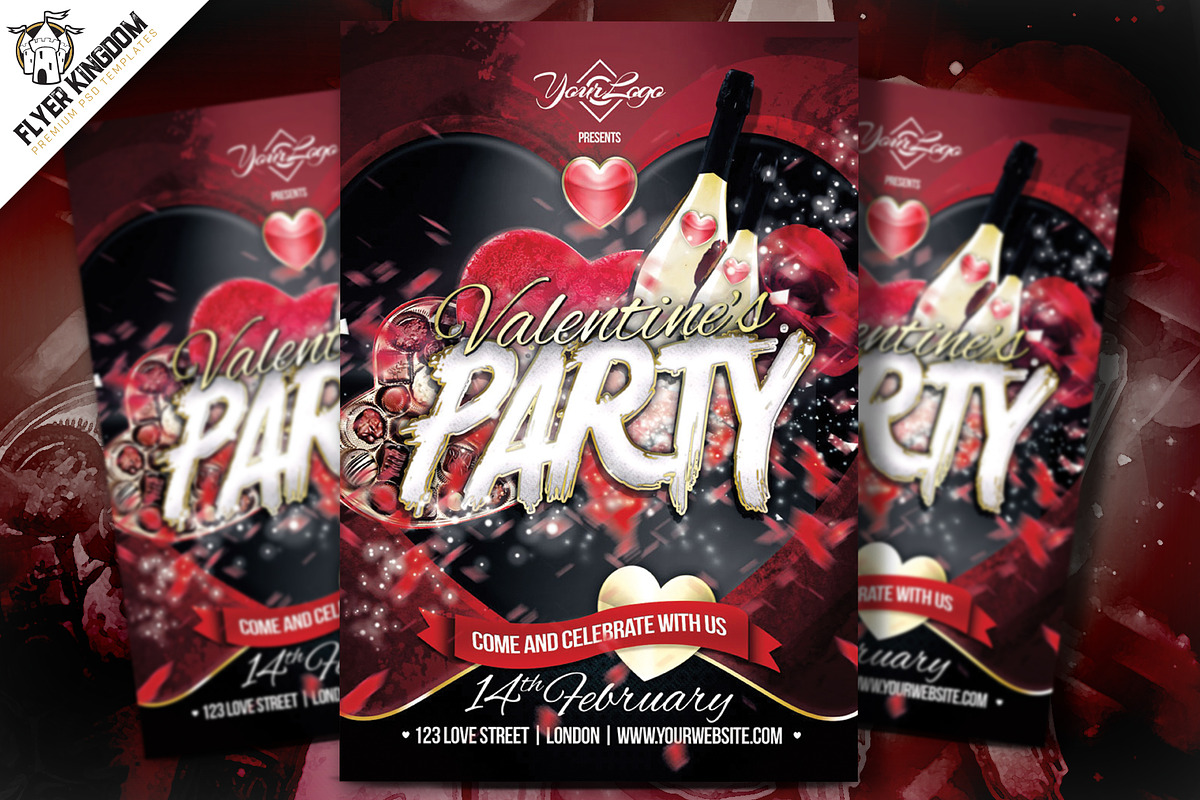 Valentine's Party Flyer, a Flyer Template by FlyerKingdom
