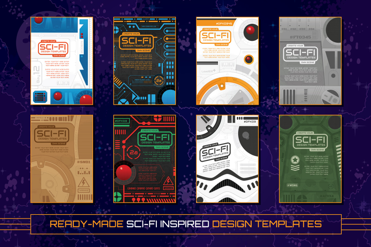 Sci-Fi Design Templates and Vectors, an Illustration by Wingsart Studio (Photo 2 of 5)