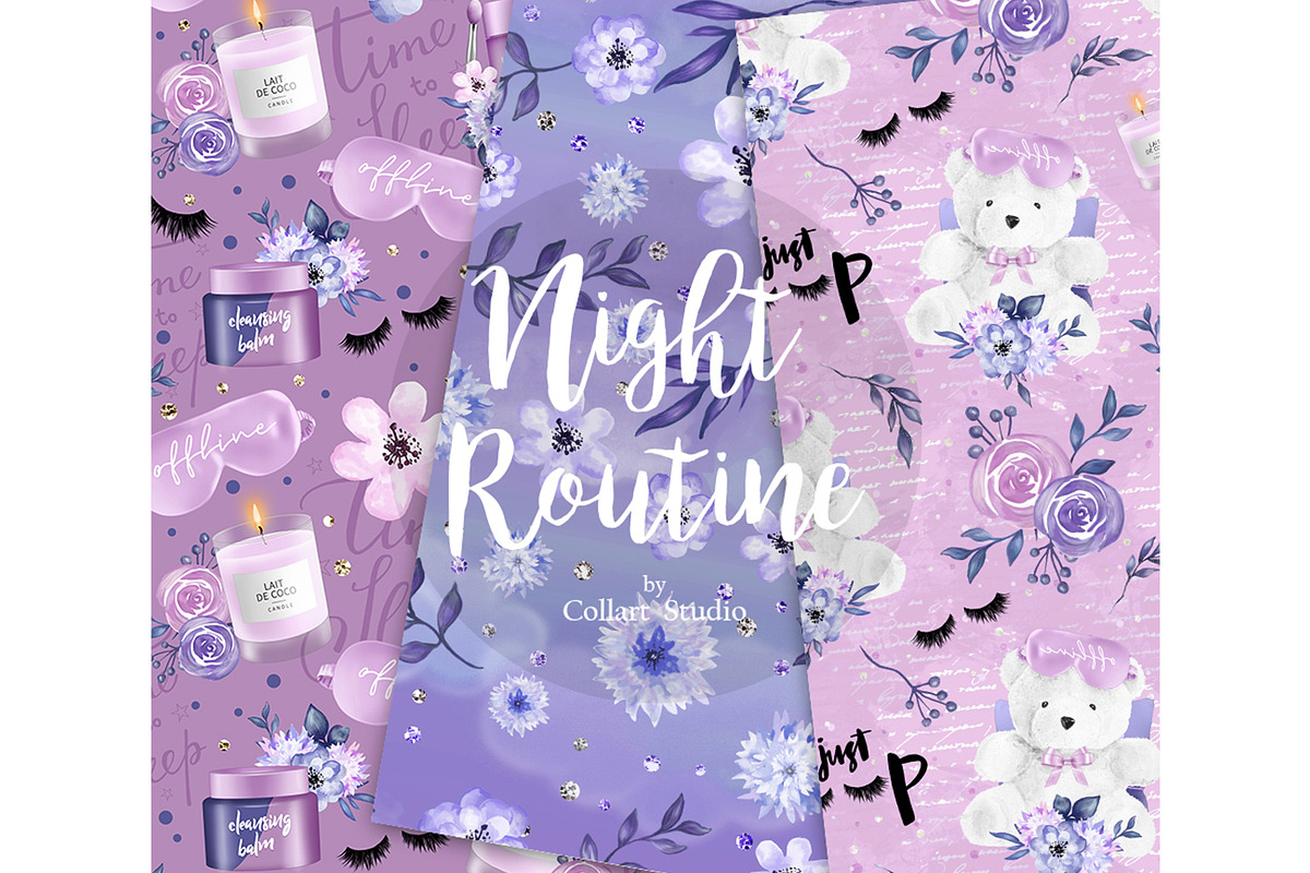 Bedtime digital paper, nightime, a Pattern Graphic by Collart Studio (Photo 3 of 7)