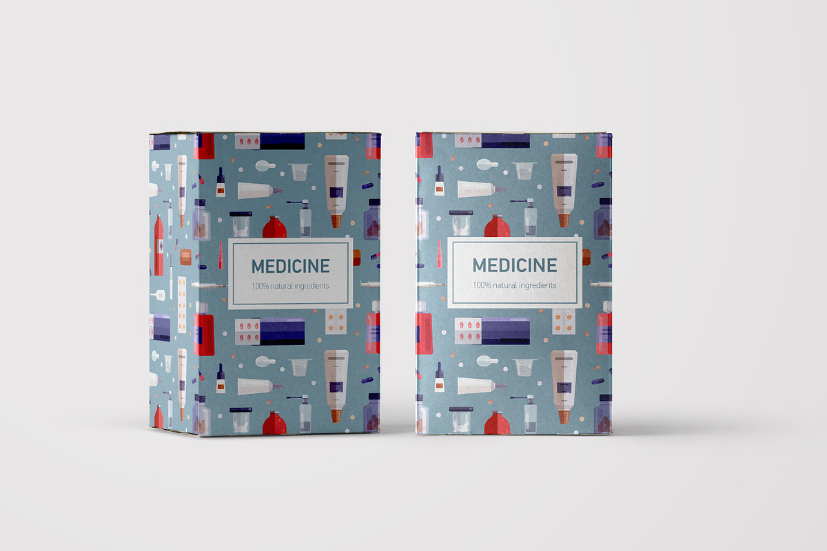 Medicine set + seamless pattern, a Healthcare Illustration by Good Studio (Photo 14 of 14)