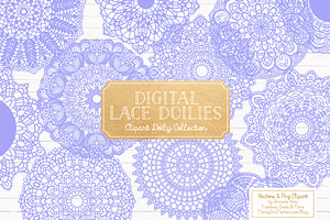Periwinkle Round Lace Doilies, an Illustration by Amanda Ilkov
