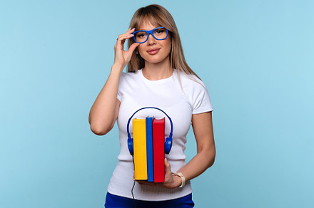 Listen to audiobooks concept, a School & Education Photo by Elena Vagengeim
