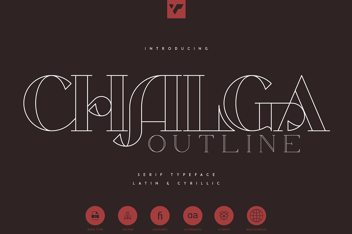 Chalga Outline - Serif Typeface, a Serif Font by VP Fonts (Photo 1 of 10)