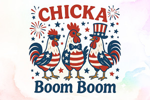Patriotic Chicken USA 4th of July Me, an Illustration by Sublimation Artist