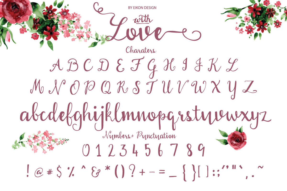 With love Handwritten font preview 2