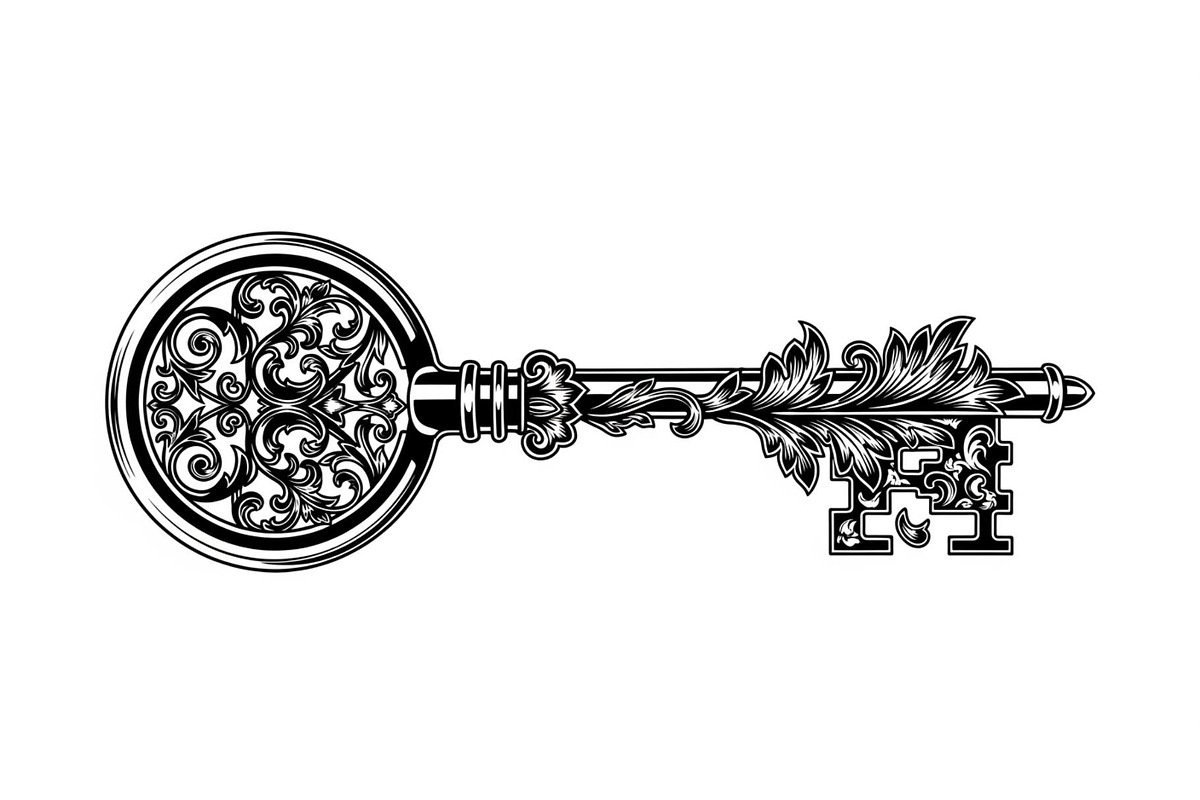 Ornamental Vintage Key SVG Bundle, an Illustration by Gaye Art (Photo 14 of 31)