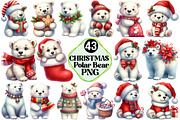 Cute Christmas Polar Bear Clipart, an Illustration by Pixels.Craft (Thumbnail 1 of 7)