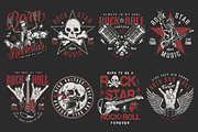 Rock & Roll Emblem T-Shirt Designs, a Branding & Logo Template by DGIM studio (Thumbnail 2 of 5)
