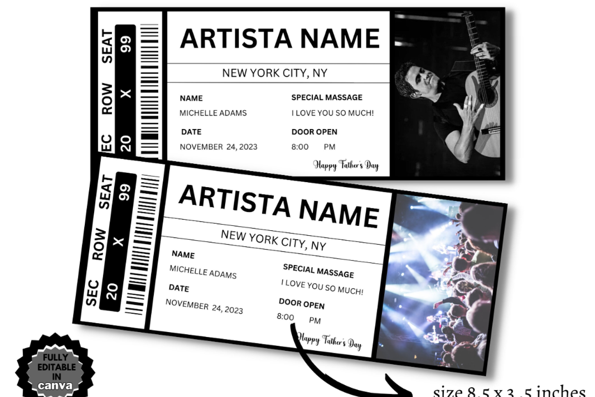 Editable Concert Ticket Template, an Invitation Template by YasdeyDesigns (Photo 2 of 9)