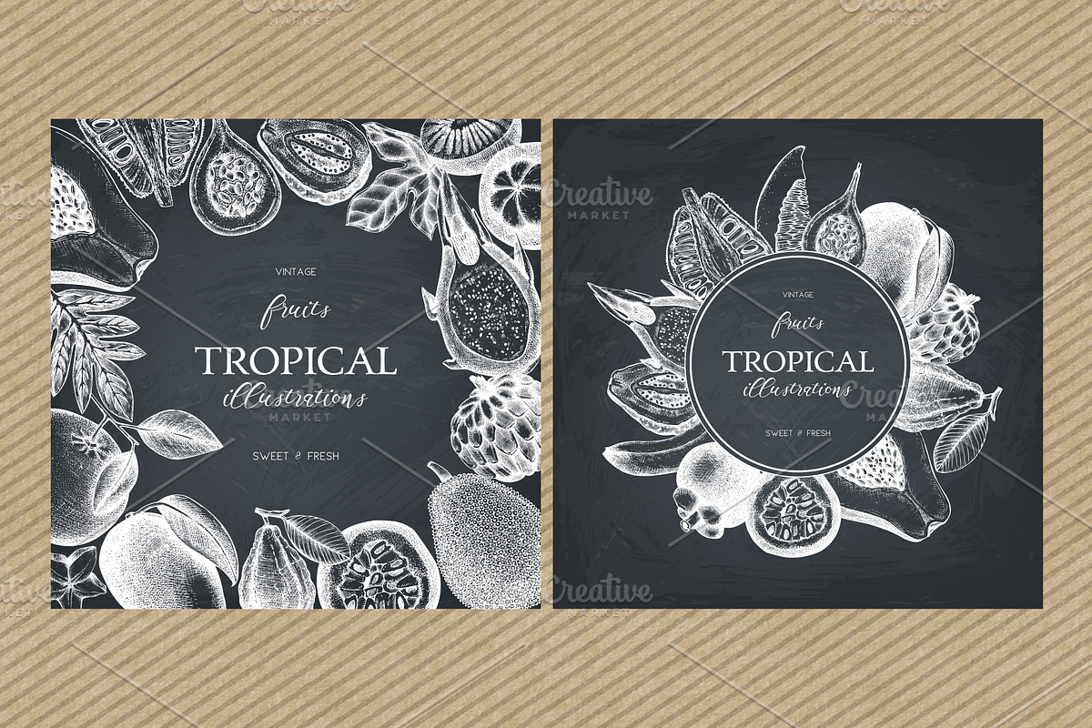 Vintage Tropical Fruit Sketches, a Food Illustration by Yevheniia (Photo 5 of 8)