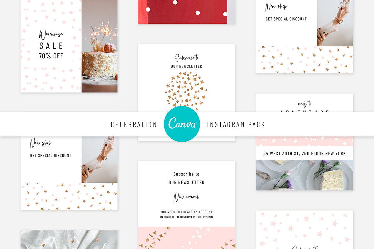 Celebration CANVA Instagram Pack, a Social Media Template by Swiss_cube (Photo 1 of 4)