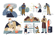 Welders, workers welding metal set, a Work Illustration by Good Studio (Thumbnail 4 of 4)