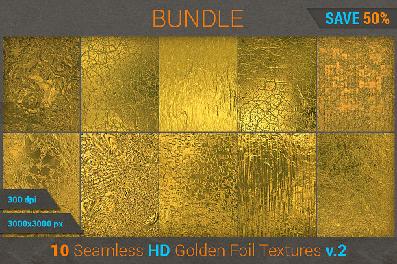 Golden Foil HD Texture Bundle (v 2) preview 2
