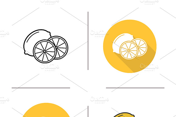 Lemon Icons. Vector