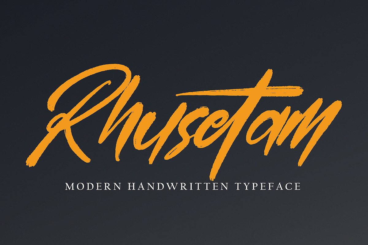 Rhusetam, a Handwritten Font by pineungtype (Photo 2 of 6)