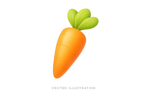 Fresh orange carrot with green, a Food Illustration by GraphiShop