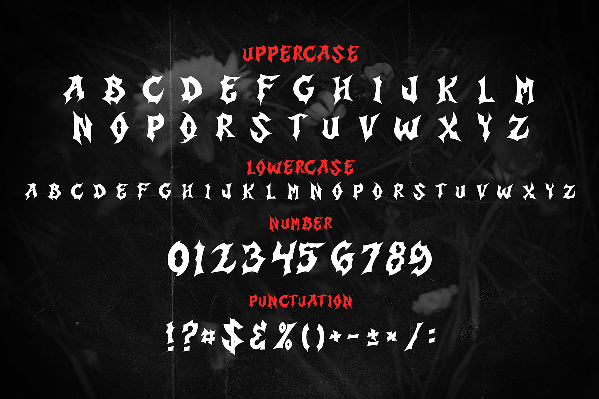 Sacrifice Horror Black Metal Display, a Blackletter Font by dansdesign (Photo 2 of 12)