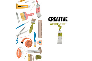 Creative workshop. Background, an Illustration by Onyx