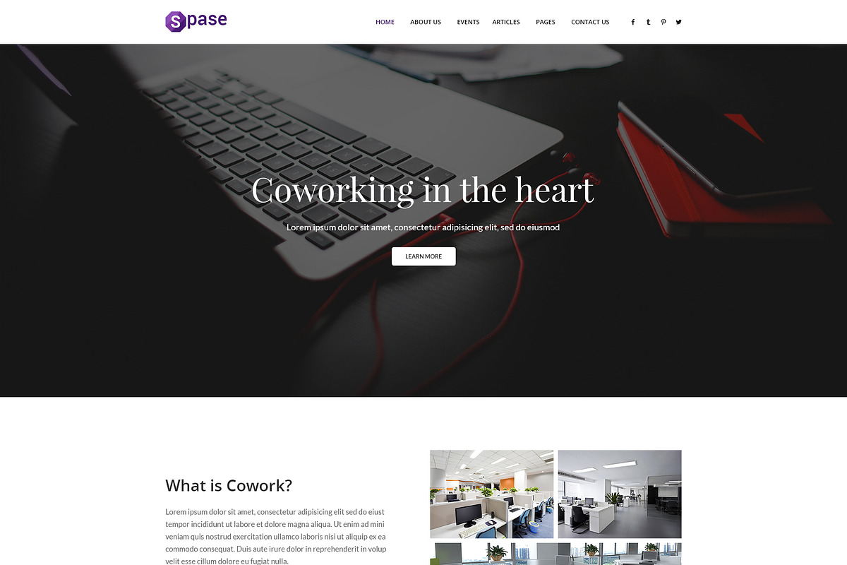 Spase - Coworking HTML Template, a Bootstrap Template by HasThemes (Photo 2 of 2)