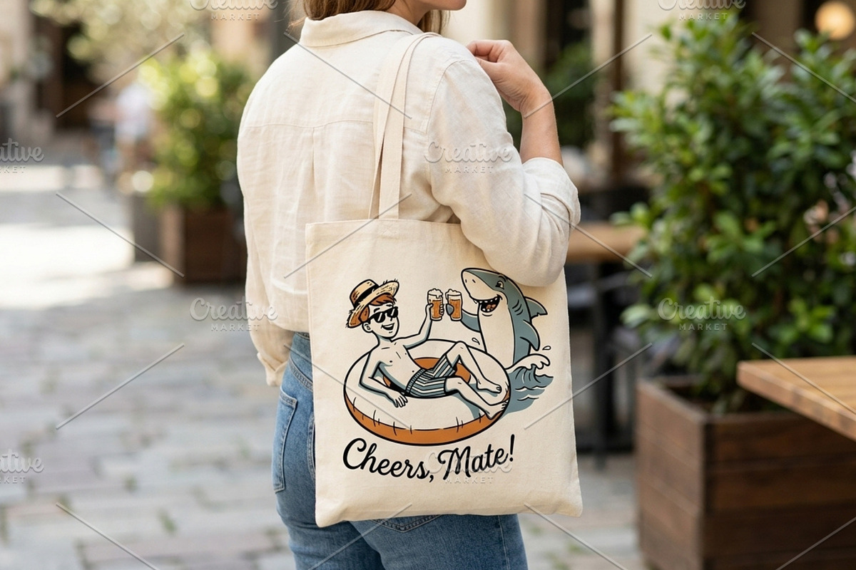 Shark cheers mate illustration, an Animal Illustration by Vectorlina (Photo 3 of 4)