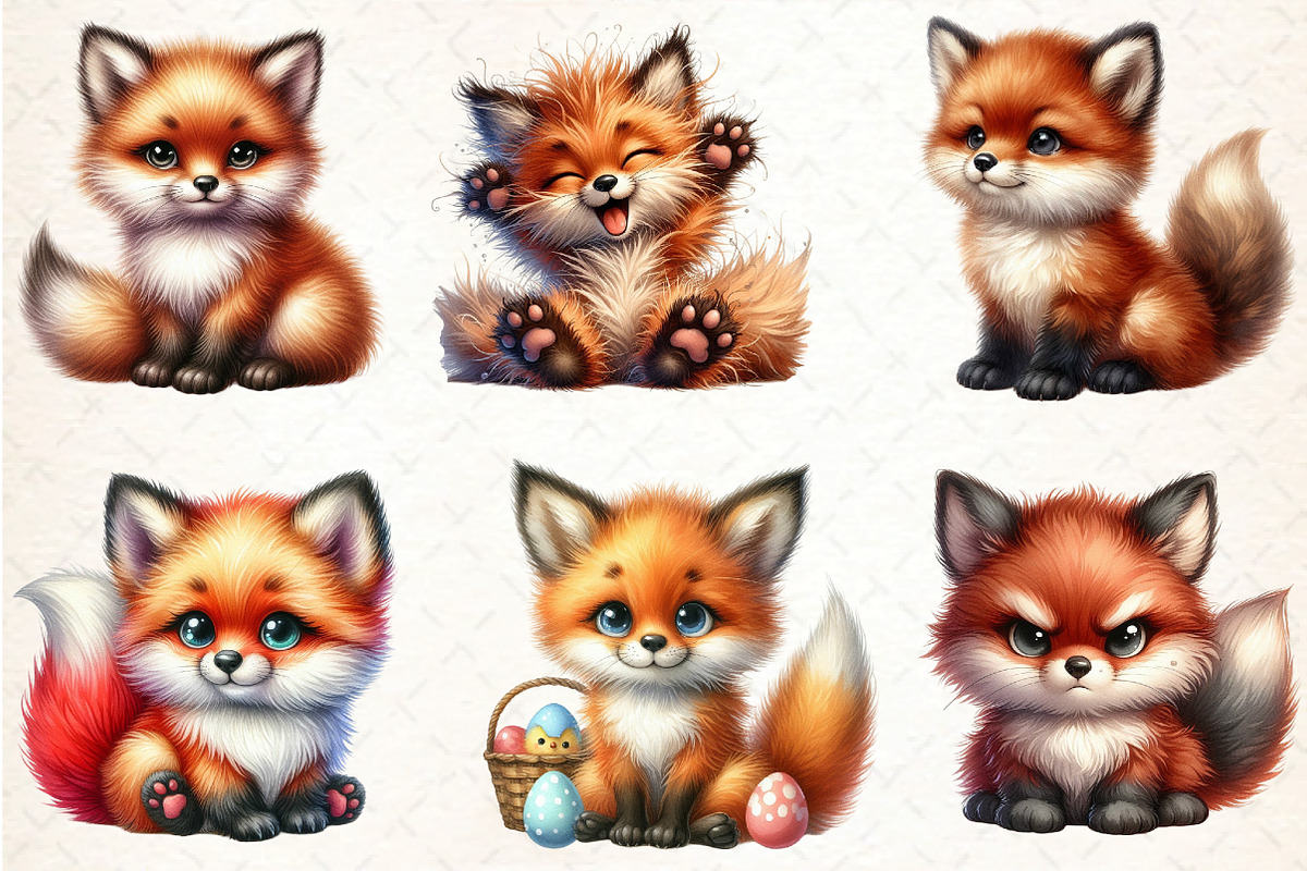 Watercolor Fox Clipart Bundle, an Illustration by DreamCafeArt (Photo 4 of 7)