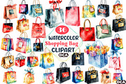 Watercolor Shopping Bag Black Friday, an Illustration by DreamCafeArt (Thumbnail 1 of 5)