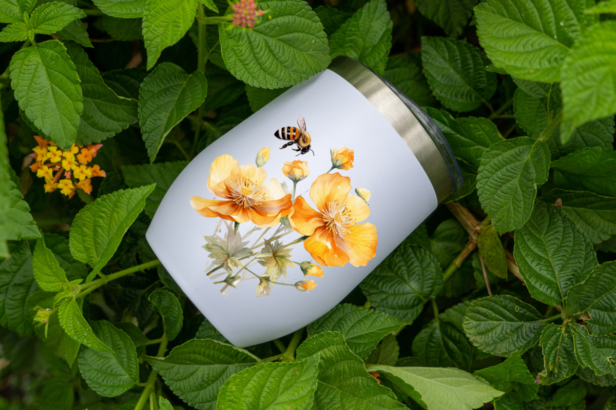 Bee and Flowers Watercolor clipart, an Object Graphic by Regulrcrative (Photo 7 of 7)