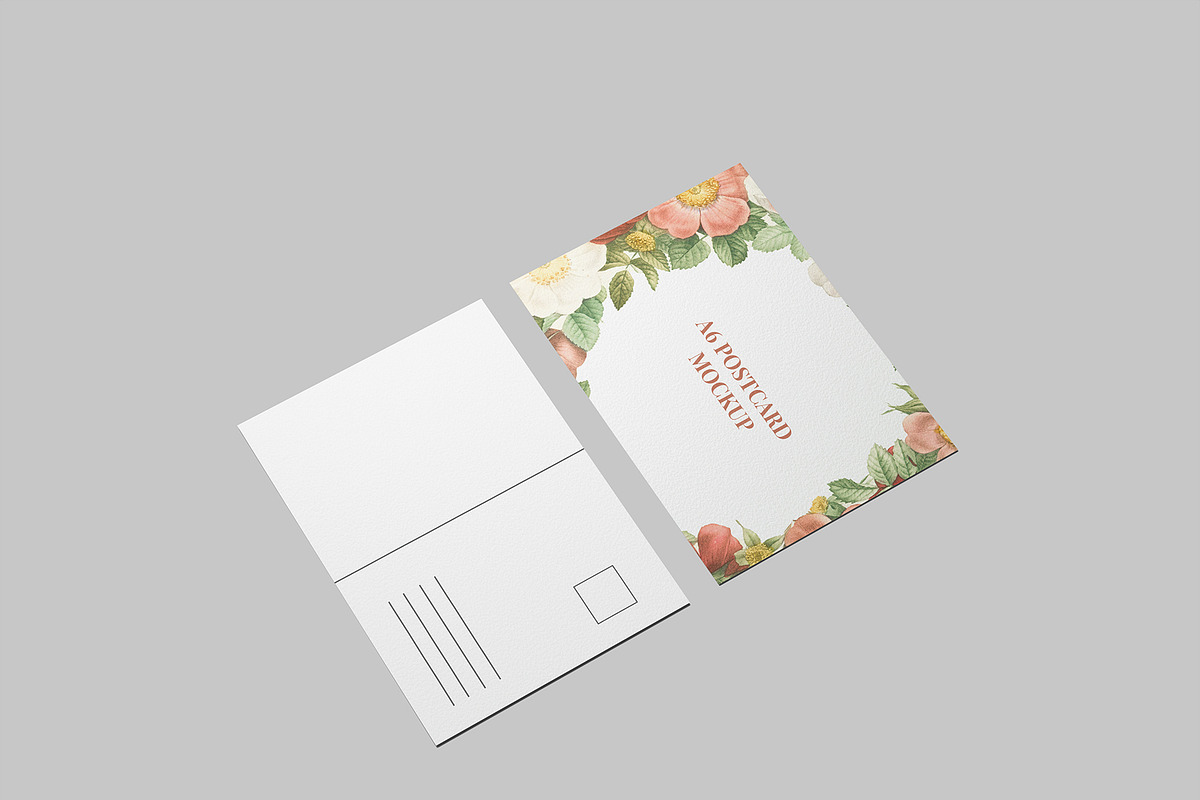 Minimalist A6 Postcard Mockup, a Card Template by Rendemporium (Photo 1 of 7)