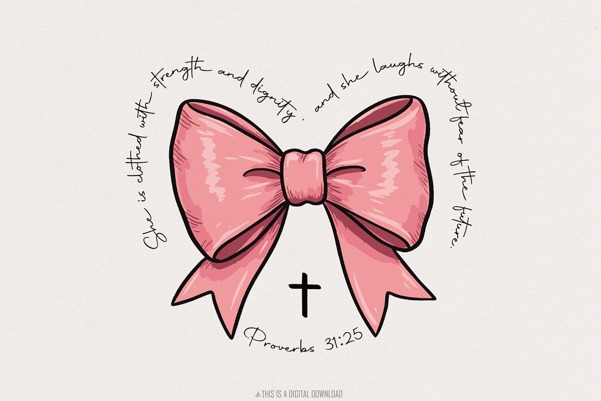 Proverbs Coquette Bow PNG, Pink Bow, an Illustration by SharpMarketplace (Photo 1 of 9)