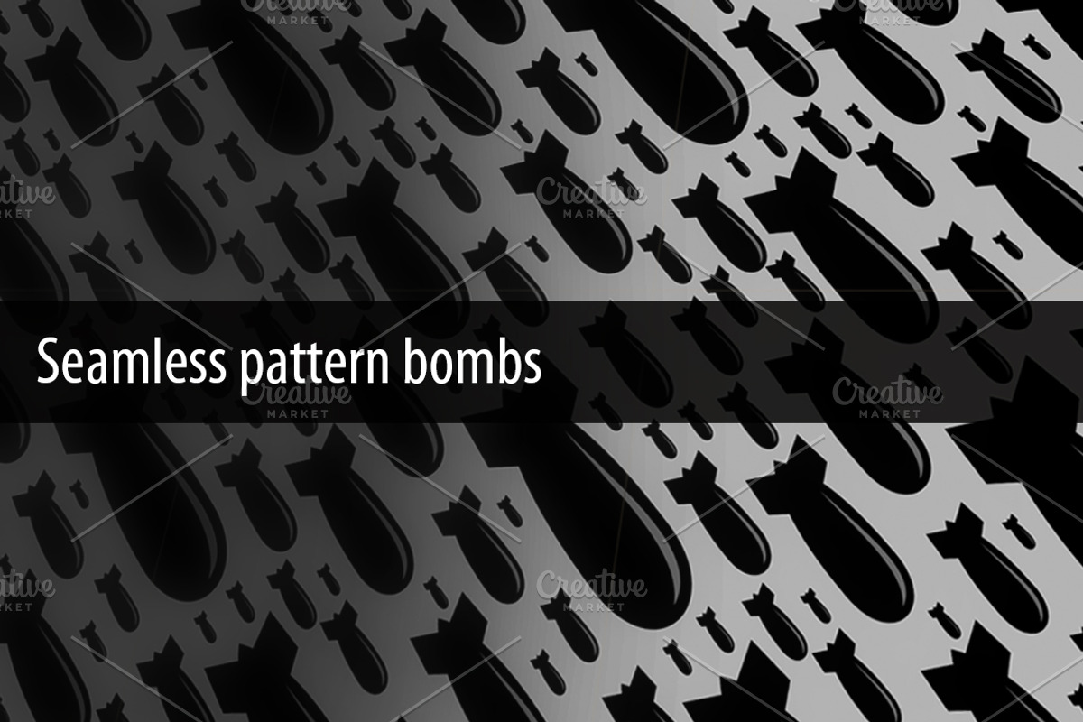Seamless pattern bombs, an Illustration by Mak_Art