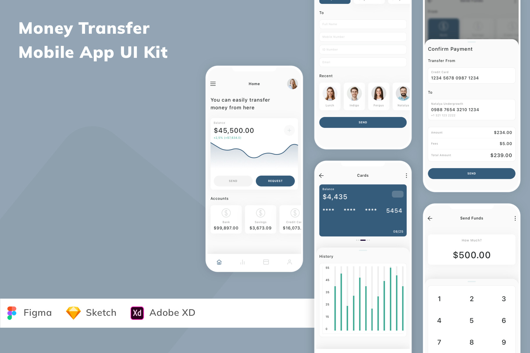 Money Transfer Mobile App UI Kit, an UI Kit Template by Betush