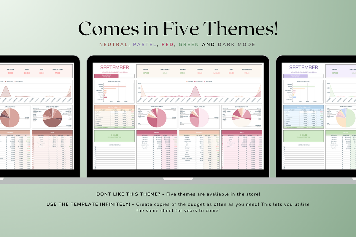 Ultimate Monthly Budget - Green, a Templates & Theme by The Creative Plans co (Photo 2 of 10)