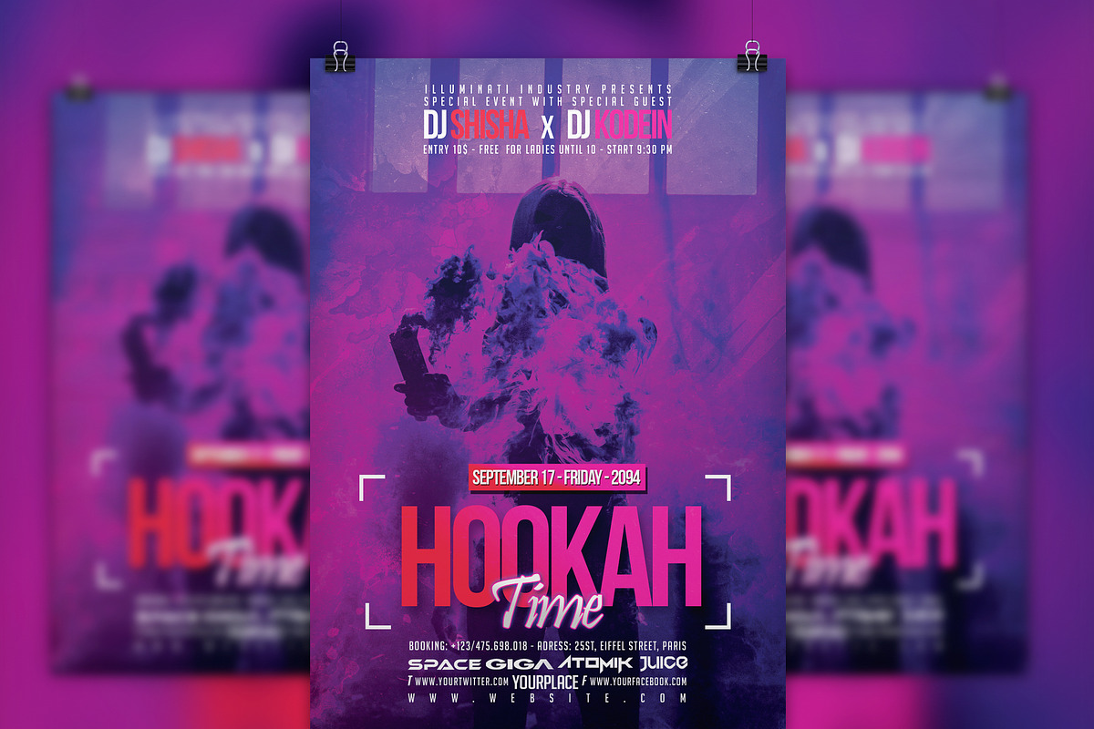 Hookah Time | Shisha Flyer Template, a Flyer Template by GIGA-TEMPLATE
