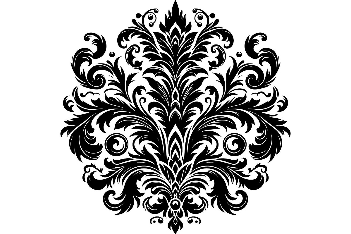 Baroque Black Floral Ornament Set, an Object Graphic by Designer_Momina (Photo 10 of 13)