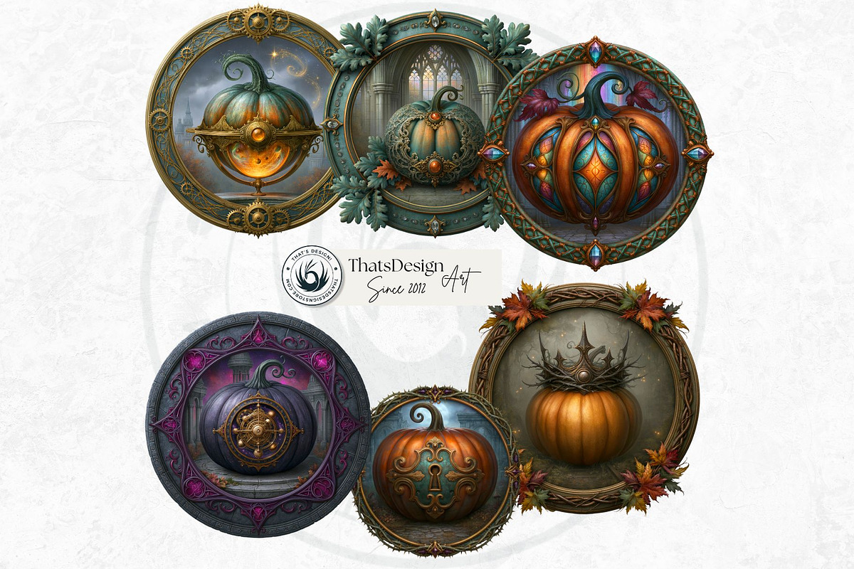 Fantasy Autumn Pumpkins, a Seasonal Illustration by ThatsDesignArt (Photo 11 of 14)