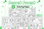 Secret Forest Coloring Pages Vol. 2, a Decorative Illustration by Design Station (Thumbnail 1 of 4)