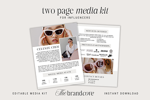 Influencer Media Press Kit, a Resume Template by thebrandcove