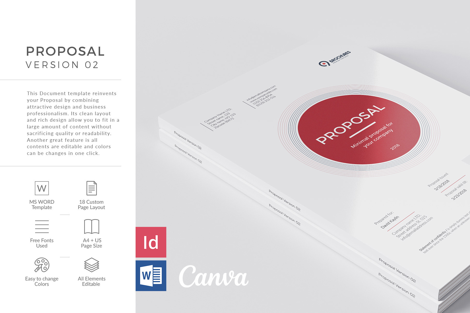 Minimal Proposal, a Brochure Template by BrochuresFactory