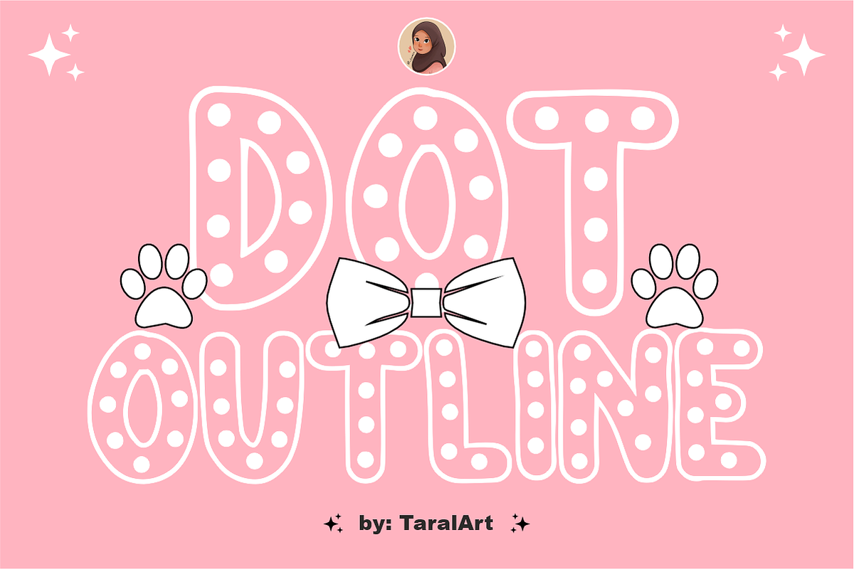 Dot Outline - Cute Polka Dot Font, a Sans Serif Font by KiddoGlyphs Studio (Photo 1 of 5)