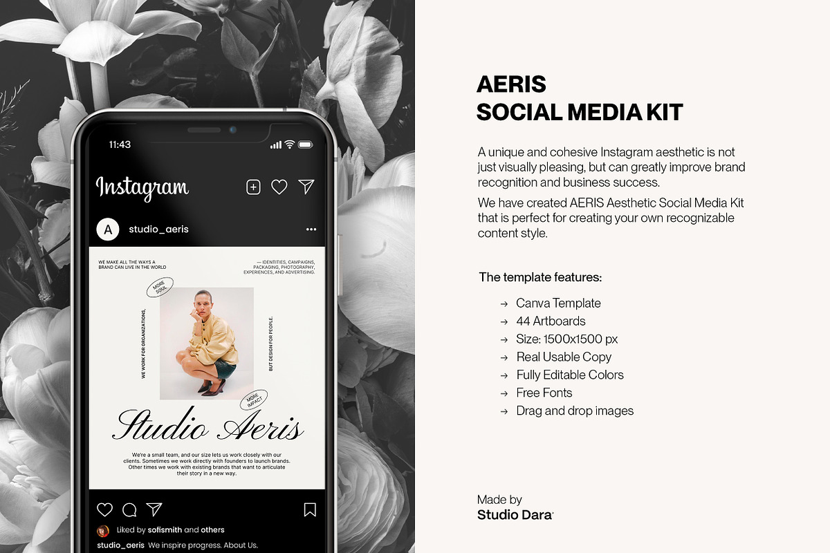 AERIS / Aesthetic Social Media Kit, a Social Media Template by Studio Dara (Photo 4 of 17)
