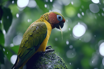 Beautiful brown throated parakeet pe, a Photo by Iftikhar Alam