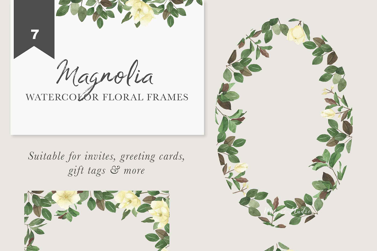 MAGNOLIA - Watercolor & Line Art, a Texture Illustration by Momo Studio (Photo 6 of 14)