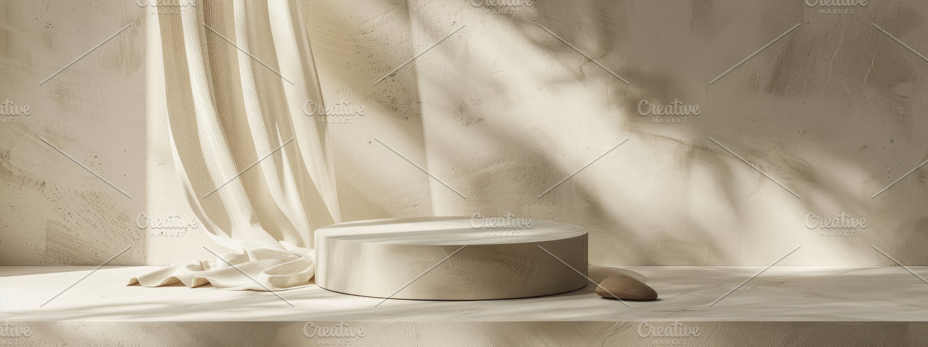 Minimalist Product Podium in beige, a Background Photo by Virgo Studio